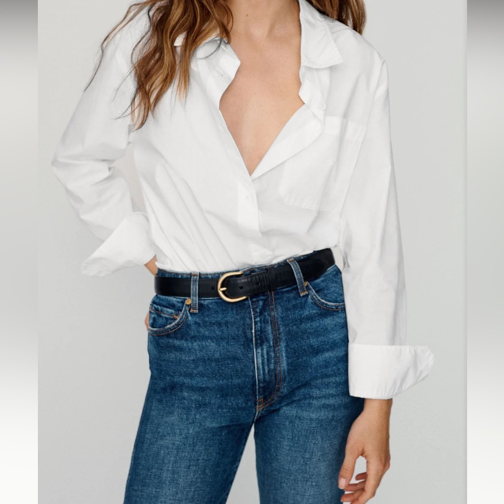 NWOT Jenni Kayne Boyfriend Shirt Size Medium white